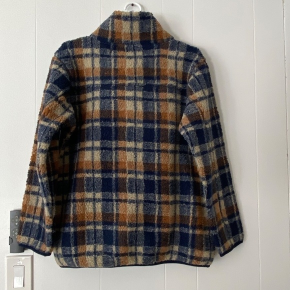 NWT Team Ltd. ladies blue plaid teddy zip jacket size small (fits more like a M) - Picture 2 of 13